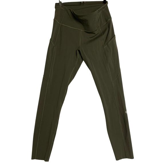 Lululemon Leggings Fast & Free 7/8 Tight II Non Reflective Nulux 25" Dark Olive - Picture 6 of 10
